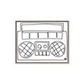 Picture of Portable Radio _GroupedProduct_Rectangle_Landscape_Canvas_Framed_