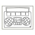 Picture of Portable Radio _GroupedProduct_Rectangle_Landscape_Canvas_Framed_