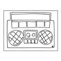 Picture of Portable Radio _GroupedProduct_Rectangle_Landscape_Canvas_Framed_