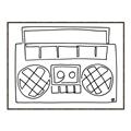 Picture of Portable Radio _GroupedProduct_Rectangle_Landscape_Canvas_Framed_