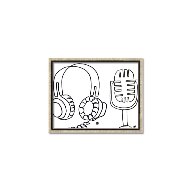 Picture of Microphone _GroupedProduct_Rectangle_Landscape_Canvas_Framed_