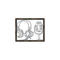 Picture of Microphone _GroupedProduct_Rectangle_Landscape_Canvas_Framed_