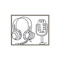 Picture of Microphone _GroupedProduct_Rectangle_Landscape_Canvas_Framed_