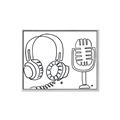 Picture of Microphone _GroupedProduct_Rectangle_Landscape_Canvas_Framed_