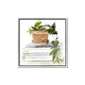 Picture of Flower Pot On Books _GroupedProduct_Square_Canvas_Framed_