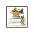 Picture of Flower Pot On Books _GroupedProduct_Square_Canvas_Framed_