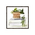 Picture of Flower Pot On Books _GroupedProduct_Square_Canvas_Framed_
