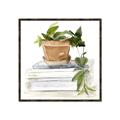 Picture of Flower Pot On Books _GroupedProduct_Square_Canvas_Framed_