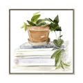 Picture of Flower Pot On Books _GroupedProduct_Square_Canvas_Framed_