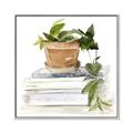Picture of Flower Pot On Books _GroupedProduct_Square_Canvas_Framed_