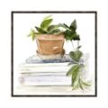 Picture of Flower Pot On Books _GroupedProduct_Square_Canvas_Framed_