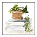 Picture of Flower Pot On Books _GroupedProduct_Square_Canvas_Framed_