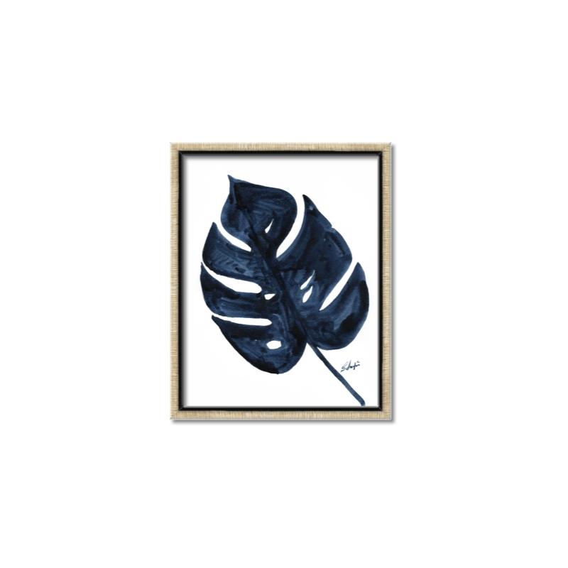 Picture of Blue Tropical Leaf I _GroupedProduct_Rectangle_Portrait_Canvas_Framed_