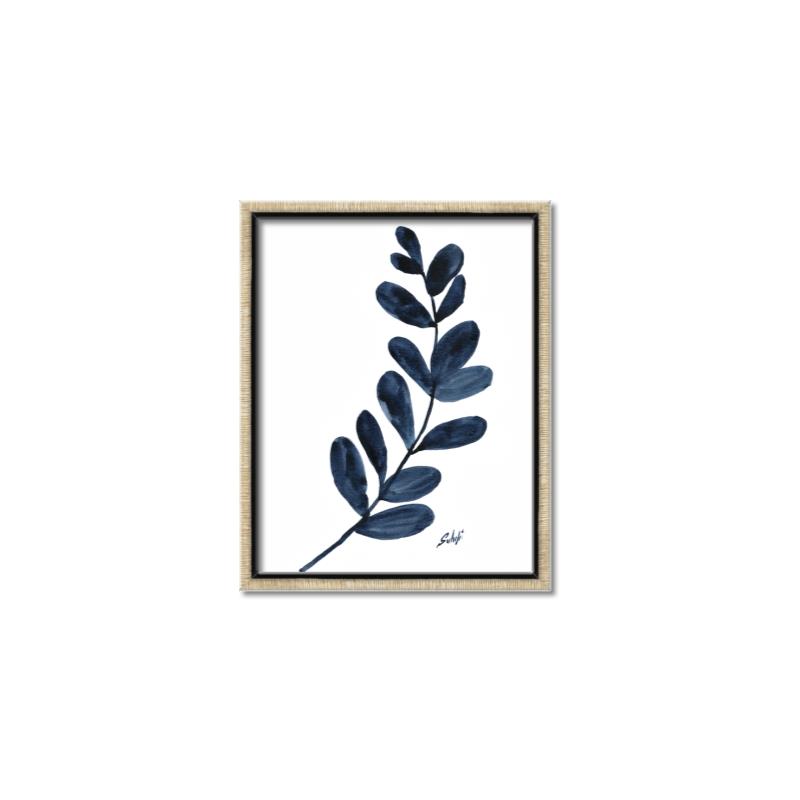 Picture of Blue Leaves VI _GroupedProduct_Rectangle_Portrait_Canvas_Framed_