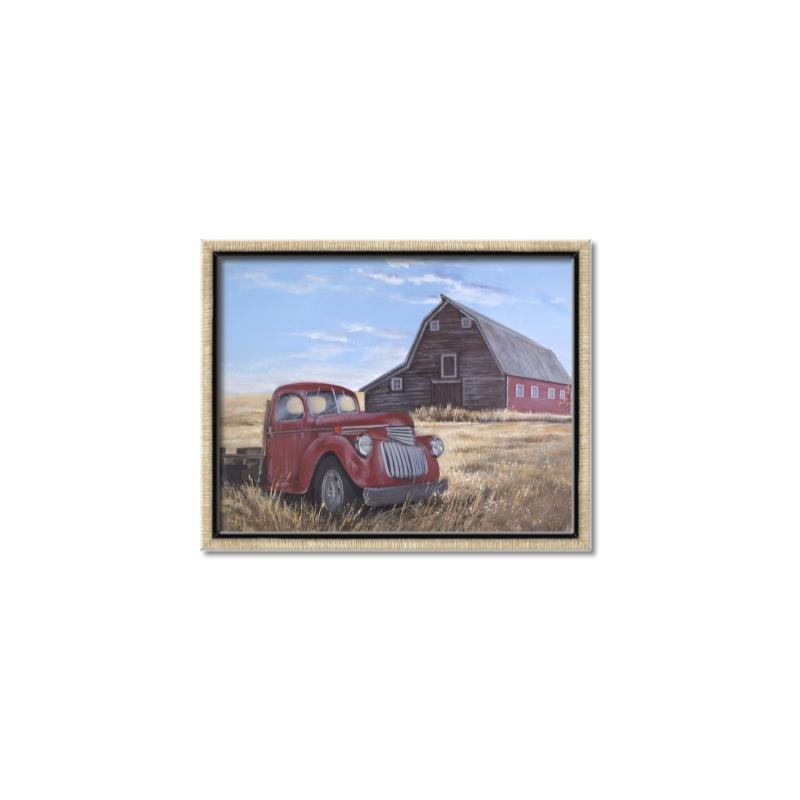 Picture of Red Wooden Barn _GroupedProduct_Rectangle_Landscape_Canvas_Framed_