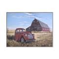 Picture of Red Wooden Barn _GroupedProduct_Rectangle_Landscape_Canvas_Framed_
