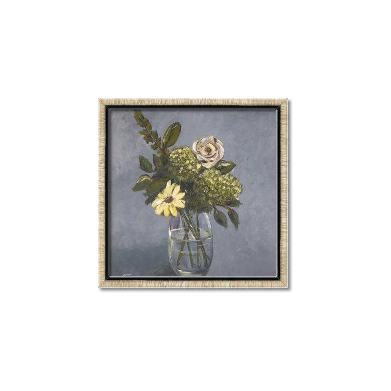 Picture of Drinking Glass With Flower _GroupedProduct_Square_Canvas_Framed_