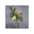Picture of Drinking Glass With Flower _GroupedProduct_Square_Canvas_Framed_