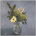 Picture of Drinking Glass With Flower _GroupedProduct_Square_Canvas_Framed_