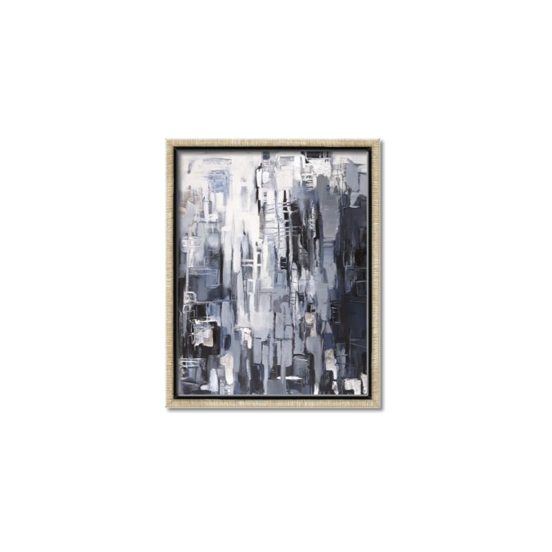 Picture of Abstract With Silver Foil _GroupedProduct_Rectangle_Portrait_Canvas_Framed_