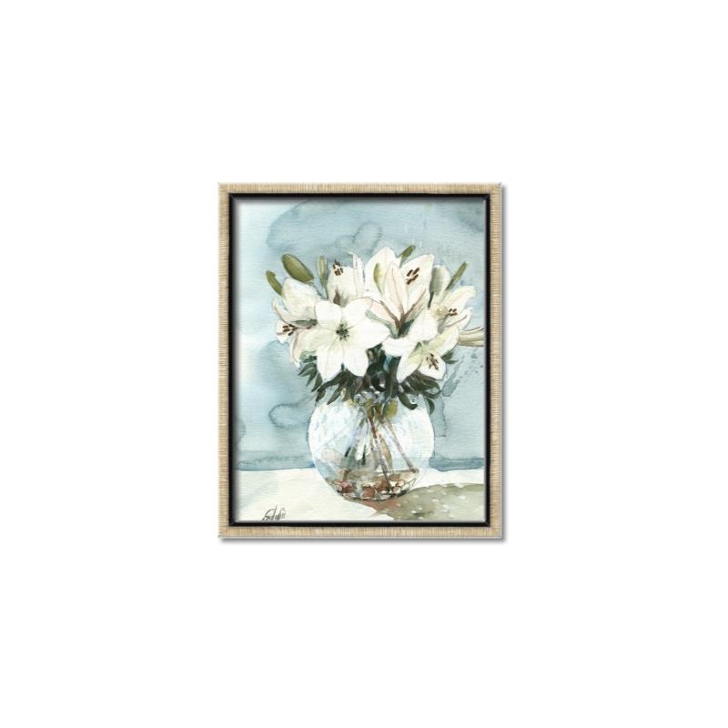 Picture of Flower In Glass Jar _GroupedProduct_Rectangle_Portrait_Canvas_Framed_