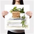 Picture of Flower Pot On Books _GroupedProduct_Square_Canvas_