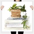Picture of Flower Pot On Books _GroupedProduct_Square_Canvas_