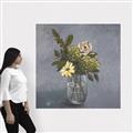 Picture of Drinking Glass With Flower _GroupedProduct_Square_Canvas_