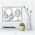 Picture of Microphone _GroupedProduct_Rectangle_Landscape_Canvas_Framed_