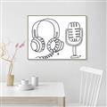 Picture of Microphone _GroupedProduct_Rectangle_Landscape_Canvas_Framed_