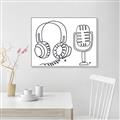 Picture of Microphone _GroupedProduct_Rectangle_Landscape_Canvas_Framed_