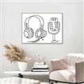 Picture of Microphone _GroupedProduct_Rectangle_Landscape_Canvas_Framed_