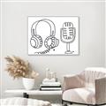 Picture of Microphone _GroupedProduct_Rectangle_Landscape_Canvas_Framed_