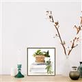 Picture of Flower Pot On Books _GroupedProduct_Square_Canvas_Framed_