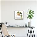 Picture of Flower Pot On Books _GroupedProduct_Square_Canvas_Framed_