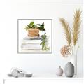 Picture of Flower Pot On Books _GroupedProduct_Square_Canvas_Framed_