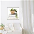 Picture of Flower Pot On Books _GroupedProduct_Square_Canvas_Framed_