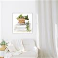 Picture of Flower Pot On Books _GroupedProduct_Square_Canvas_Framed_
