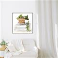 Picture of Flower Pot On Books _GroupedProduct_Square_Canvas_Framed_