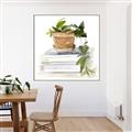 Picture of Flower Pot On Books _GroupedProduct_Square_Canvas_Framed_