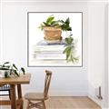 Picture of Flower Pot On Books _GroupedProduct_Square_Canvas_Framed_