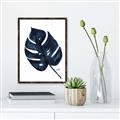 Picture of Blue Tropical Leaf I _GroupedProduct_Rectangle_Portrait_Canvas_Framed_