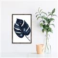 Picture of Blue Tropical Leaf I _GroupedProduct_Rectangle_Portrait_Canvas_Framed_