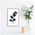 Picture of Blue Leaves V _GroupedProduct_Rectangle_Portrait_Canvas_Framed_