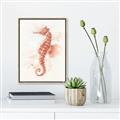 Picture of Coral Seahorse _GroupedProduct_Rectangle_Portrait_Canvas_Framed_