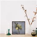 Picture of Drinking Glass With Flower _GroupedProduct_Square_Canvas_Framed_