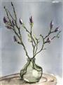 Picture of Cotton Flower In Vase II _GroupedProduct_Rectangle_Portrait_Unframed_Print_Only_