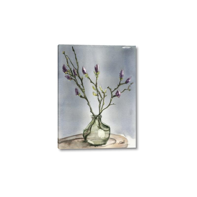 Picture of Cotton Flower In Vase II _GroupedProduct_Rectangle_Portrait_Canvas_