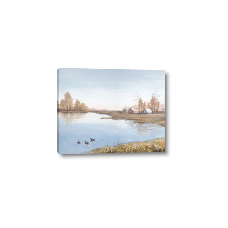 Picture of Three Cabin And Loons _GroupedProduct_Rectangle_Landscape_Canvas_