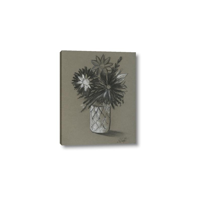 Picture of Charcoal Flower Drawing II _GroupedProduct_Rectangle_Portrait_Canvas_